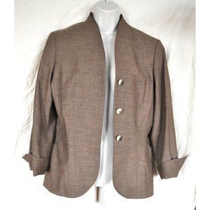 Worth | Women's Brown Suit Blazer Size 8  Petite, 3/4 sleeve Career Professional